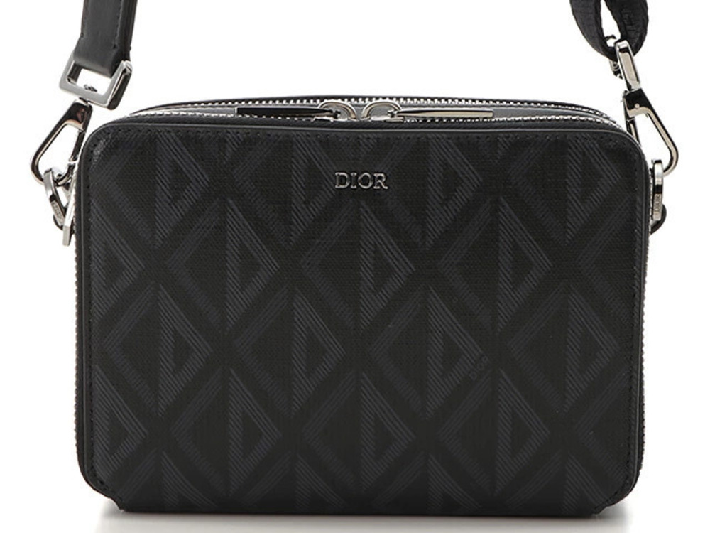 Christian Dior CD Diamond Messenger Pouch Clutch Shoulder Bag Black List